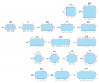 Tavolo Skorpio di Cattelan - schema posti tavolo per modelli con piano in vetro