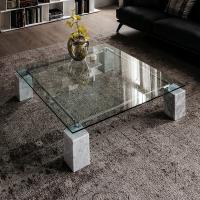 Tavolino in vetro e marmo Dielle di Cattelan 