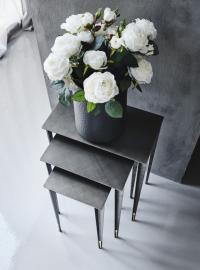 Tavolino da salotto rettangolare in acciaio Spillo di Cattelan: tris ad uso consolle decorativa