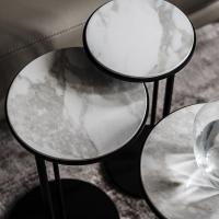 Tavolini in ceramica da lato divano Sting di Cattelan di diametro cm Ø 21 e cm Ø 26