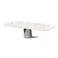 Tavolo con piano rettangolare sagomato in marmo Giano di Cattelan