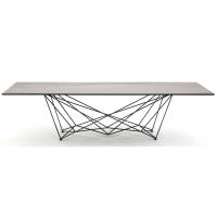Tavolo di design Gordon di Cattelan con piano in pietra keramik OD05 Golden Calacatta Opaco per Outdoor