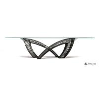 Tavolo da soggiorno con base in tondini di acciaio Hystrix di Cattelan