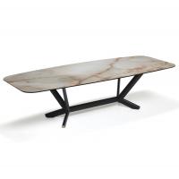 Tavolo minimal con piano in pietra Keramik Planer di Cattelan