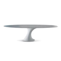Tavolo con piano in marmo di Carrara Reef di Cattelan, con base in Cristalplant©