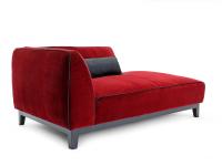 Chaise longue Greg in velluto rosso