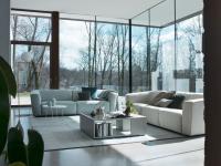 Coppia di divani lineari Davos da 254 e 294 cm con seduta estraibile