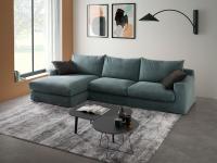 Divano con chaise longue Strip con rivestimento in tessuto facile da sfoderare