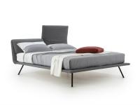 Letto Baloo rivestito in tessuto misto lana St.Moritz colore grigio-nero