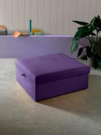 Pouf letto imbottito estraibile Rosella utile come posto a sedere o poggiapiedi - versione monocolore
