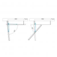 Schema tecnico porta tv Swing con vano interno