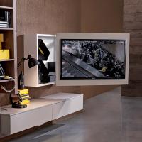 Porta Tv orientabile e apribile Swing nella versione con n.3 box in metallo interni