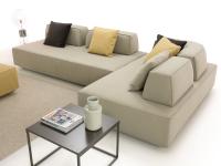 Particolare del divano componibile Prisma (elementi da 210 e da 180 cm)