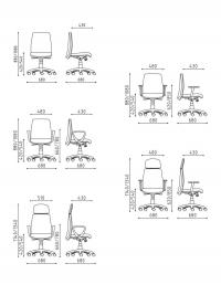 Schemi e dimensioni delle sedie Jack disponibili