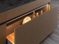 Grande cassetto porta piatti e porta pentole con accessori organizer in legno