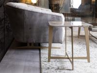 Tavolino da salotto quadrato BSeries con piano in pietra lucida