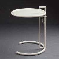 Tavolino Eileen Gray regolabile in altezza laccato bianco