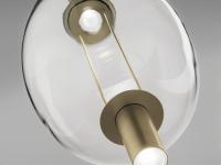 Particolare della montatura metallica della lampada Riflesso che ospita i due LED nella versione a doppia illuminazione