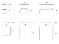 Lampada Dublight - modelli e dimensioni (applique e plafoniere quadrate)