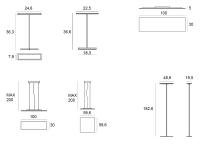 Lampada Dublight - modelli e dimensioni (plafoniera rettangolare, sospensione, da tavolo, da terra)