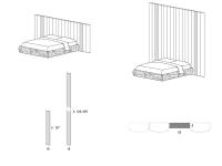 Boiserie in tessuto per la camera da letto - Dettagli dimensionali ed esempi compositivi dell'inserto in legno laccato