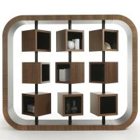 Libreria bifacciale in noce canaletto Abacus nel modello a 9 cubi