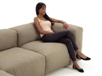 Esempio di seduta e proporzioni del divano Softly
