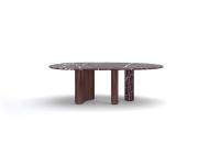 Tavolo scultura con basi a colonna con piano sagomato nel modello da 230 cm