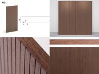 Porta scorrevole da esterno muro in legno Lounge - Lavorazione "10:2" con incisioni a "V" verticali mm 2 sp.2 (disponibile solo su legno impiallacciato rovere)