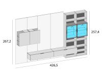 Parete attrezzata con boiserie a tutta altezza Plan 39 - Dimensioni