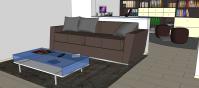 Progettazione 3D Soggiorno/Salotto - particolare divano