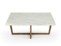Tavolino con piano in marmo Bianco Carrara nella versione rettangolare