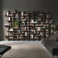 Libreria modulare asimmetrica Queen interamente realizzata in legno