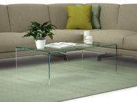 Tavolino fronte divano Multiglass nella versione rettangolare 110x55 h.35 cm