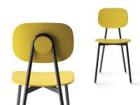 Sedia Lollipop Young con struttura in metallo nero opaco e seduta e schienale in polipropilene giallo