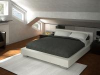 Progettazione 3D di una camera da letto mansardata - render