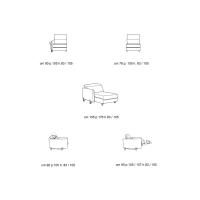Schema del divano moderno componibile Icaro
