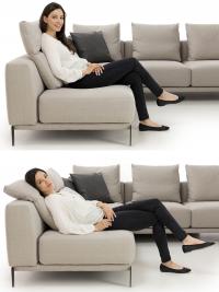 Elevato comfort offerto dal divano Bradford con cuscini di schienale reclinabili