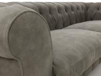 Dettaglio del divano Bellagio con rivestimento in pelle