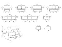 Modularità e dimensioni disponibili per il divano Carnaby