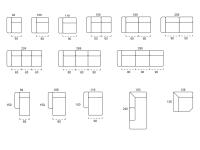 Modularità e dimensioni disponibili per il divano Carnaby