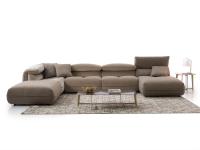 Divano modulare con schienali regolabili Monterey angolare con pouf e con chaise longue