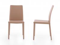 Vista laterale e frontale della sedia Keilir con schienale h.88 cm