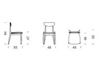 Schemi e dimensioni della sedia Regina di Borzalino