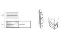 Cabina armadio bifacciale Pacific - allineamento ripiani e cassettiera