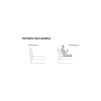 Testiera reclinabile tramite meccanismo manuale in due posizioni