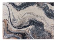 Tappeto con fantasia effetto marmorizzato Laguna nei colori sabbia, grigio-blu e mattone