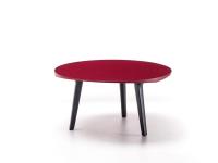 Tavolino con piano rotondo Leander con piano in legno laccato Rosso Bulgaro