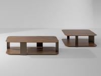Tavolino in legno dal design lineare Paddle disponibile sia rettangolare che quadrato