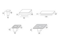 Tavolino quadrato in legno Token - Schemi e dimensioni